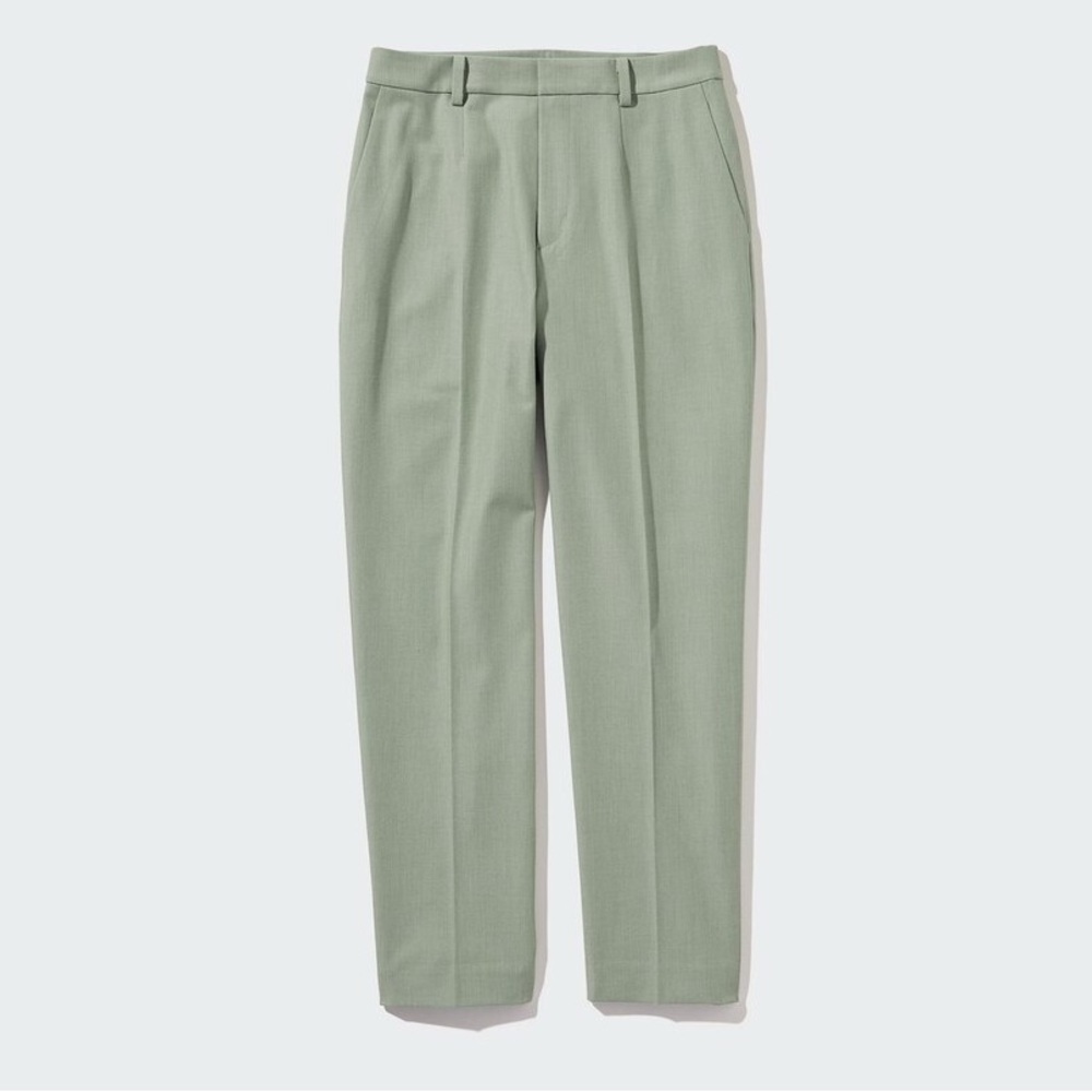 Uniqlo Smart Ankle Pants 2-Way Stretch Size Small Green Office Casual Comfy
